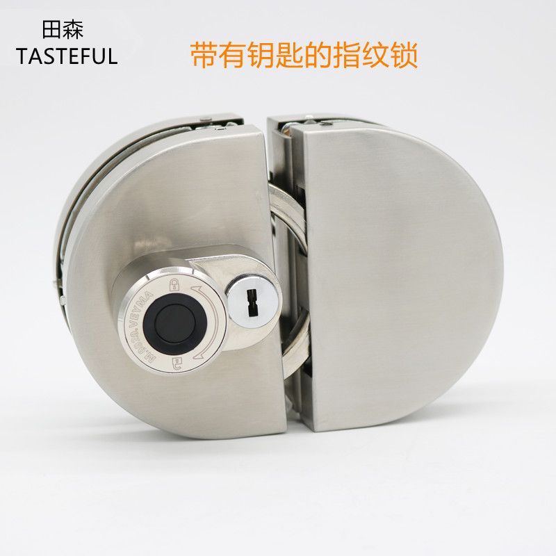 单边玻璃门锁 不锈钢门锁 半圆单开门带锁铜钥匙玻璃锁详情4