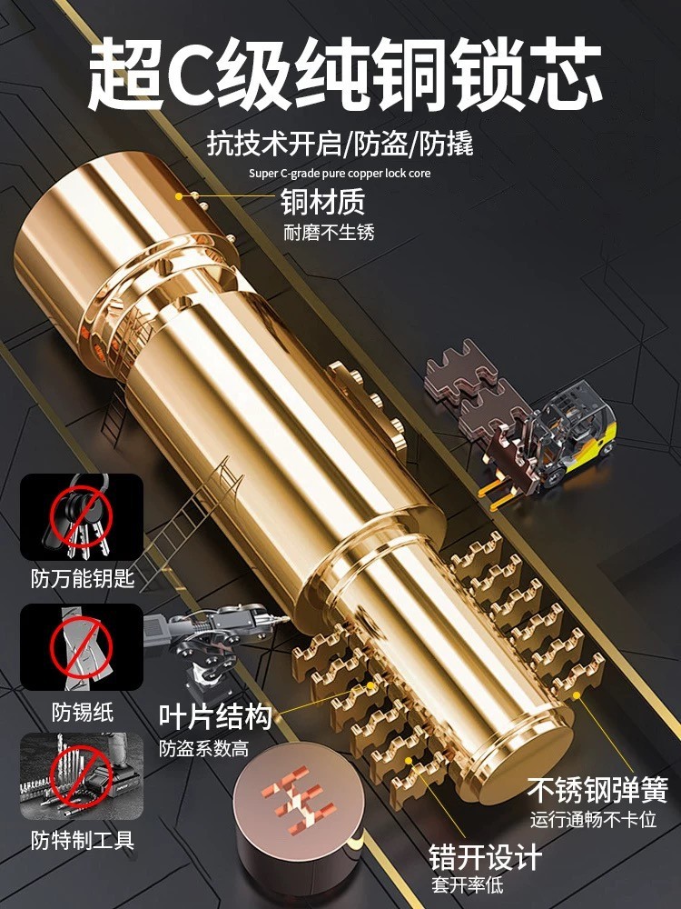 玻璃门锁u型钥匙锁挂锁双门插锁玻璃锁长锁商铺仓库室外安全防盗详情4