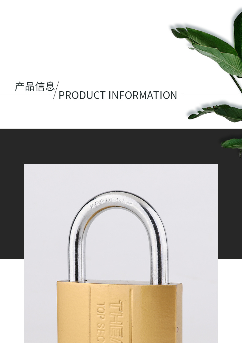 厂家直销仿铜挂锁单开锁宿舍抽屉锁批发锁具黄铜挂锁防盗小锁详情6