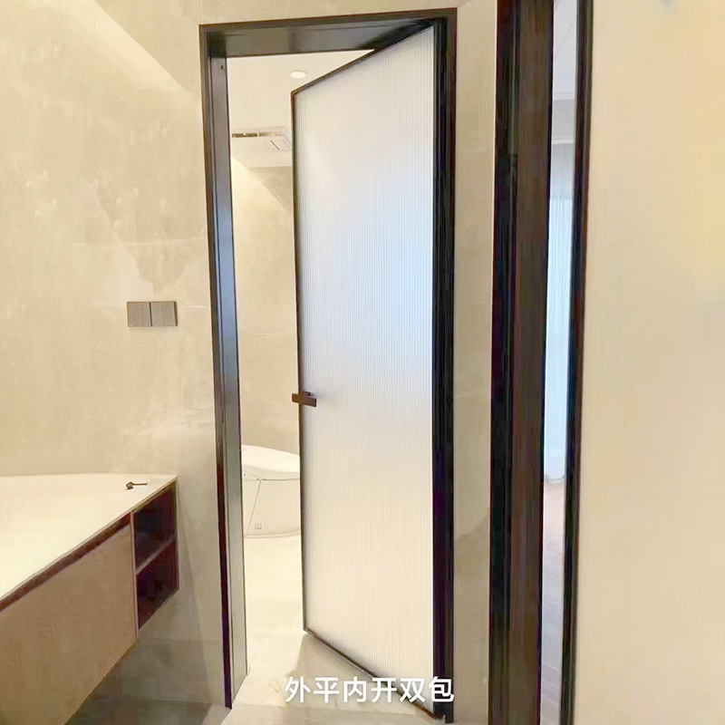极窄简约钛镁铝合金钢化玻璃平开门卫生间门厕所门浴室门洗手间门详情5