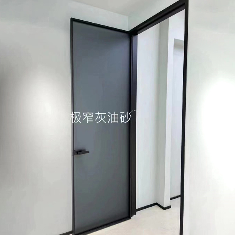 极窄简约钛镁铝合金钢化玻璃平开门卫生间门厕所门浴室门洗手间门详情4