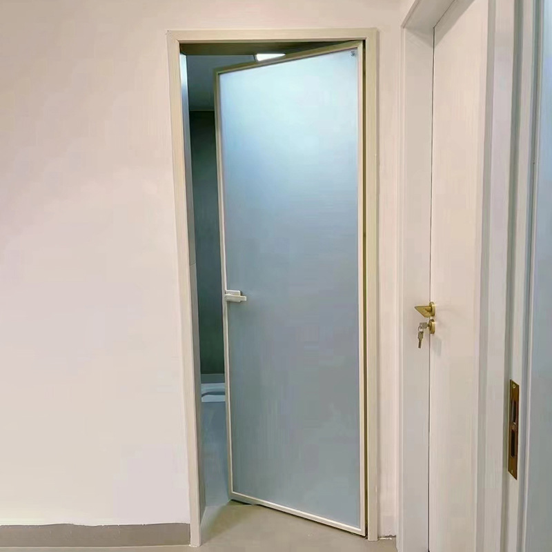 极窄简约钛镁铝合金钢化玻璃平开门卫生间门厕所门浴室门洗手间门详情3