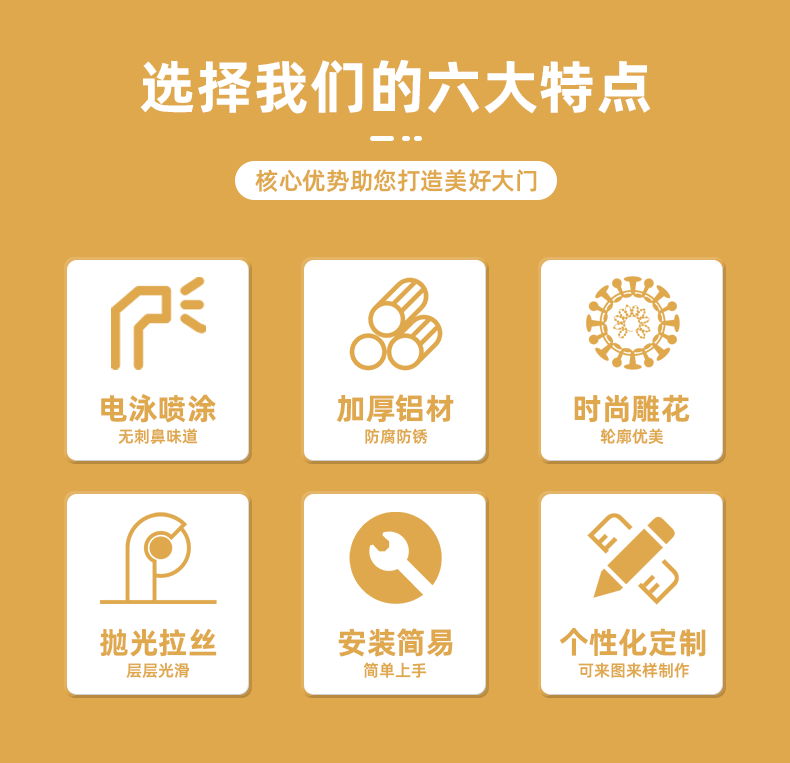 防爆铸铝门一门一景入户门防盗门别墅大门双开门子母进户铜门厂家详情4