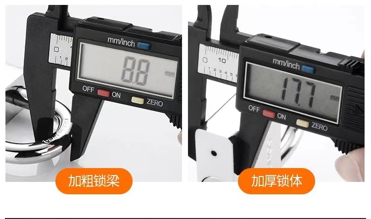 合金钢挂锁防水防锈家用户外通开行李箱长梁小挂锁小号锁具锁头详情5