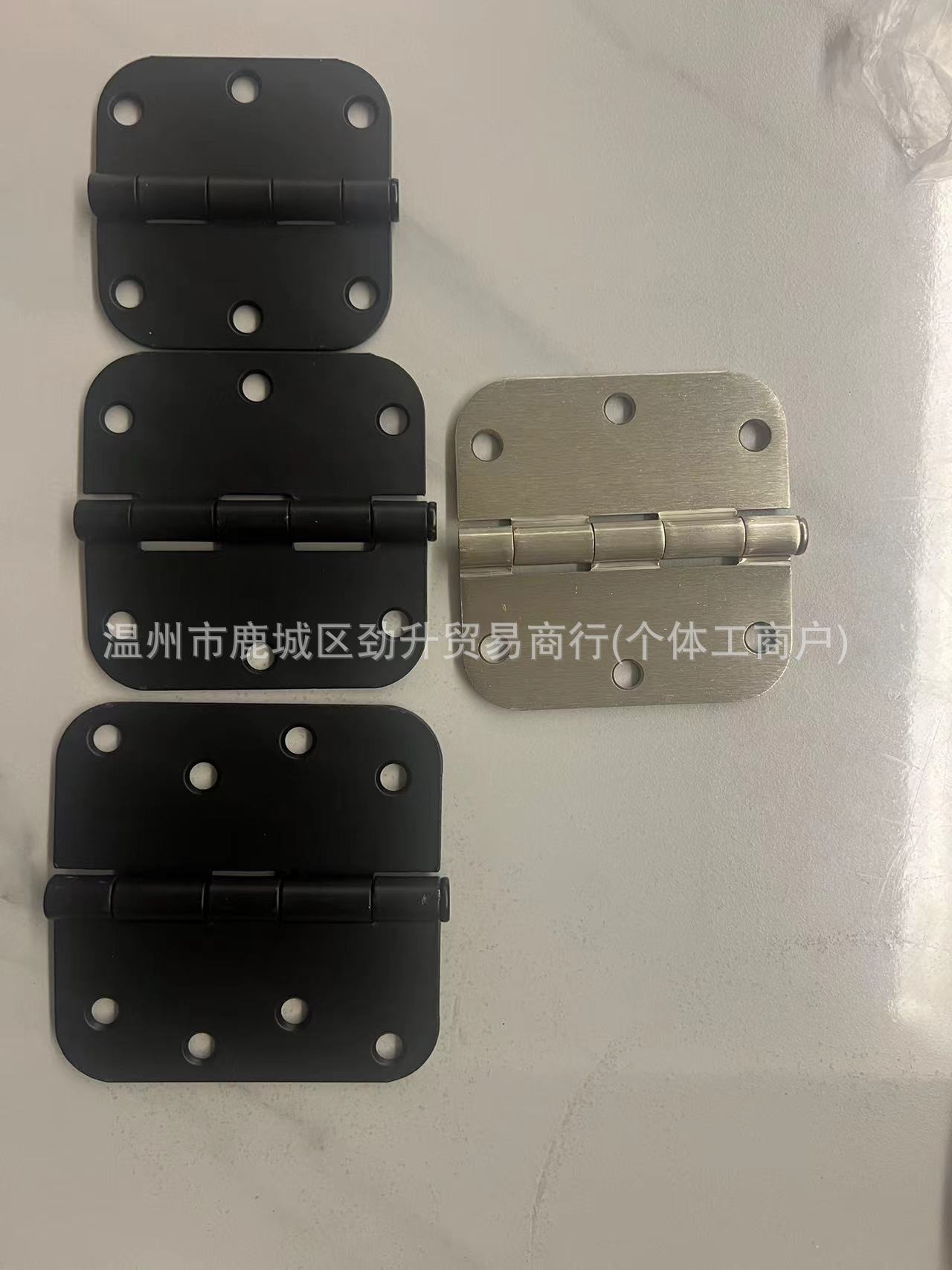 美式圆角合页哑光黑塑平开铁合页3寸 3.5寸4寸大圆角民用 门窗铰详情6