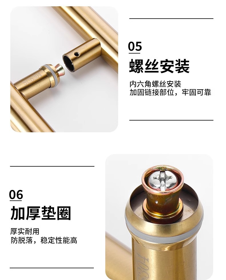 304不锈钢玻璃拉手把手加厚大门扶手推拉门木门无框门大拉手详情30