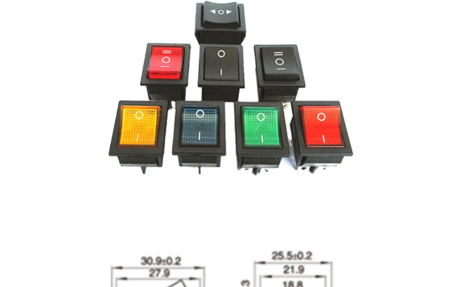 KCD4船型开关30A四脚带灯6脚KCD4二档档16A船型开关大电流KCD4详情2