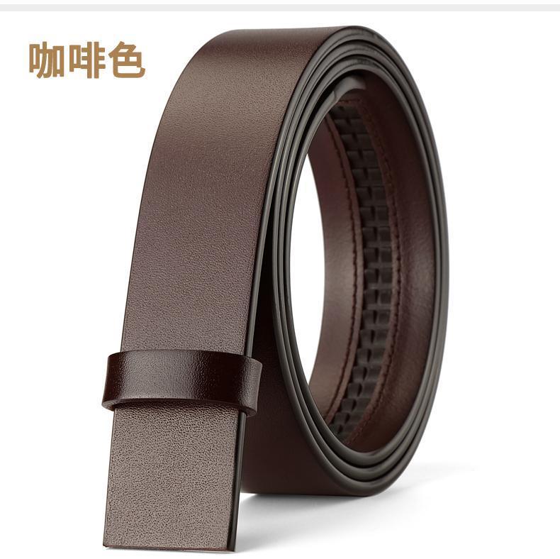 高档轻奢皮带男士腰带自动扣3.5cm真皮不带头纯牛皮整张切割带身详情12