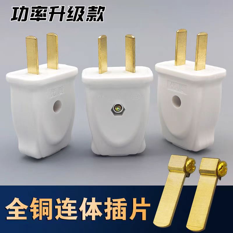 10A纯铜加厚大功率插头二脚三脚16A三插固定通用电源插头安全详情1