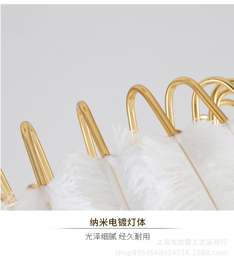 羽毛台灯ins北欧浪漫鸵鸟毛少女卧室床头灯椰树婚房直播间网红灯详情18