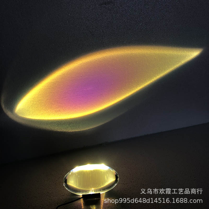 天使之眼水晶台灯创意个性卧室床头氛围网红落日夕阳红投影装饰灯详情1