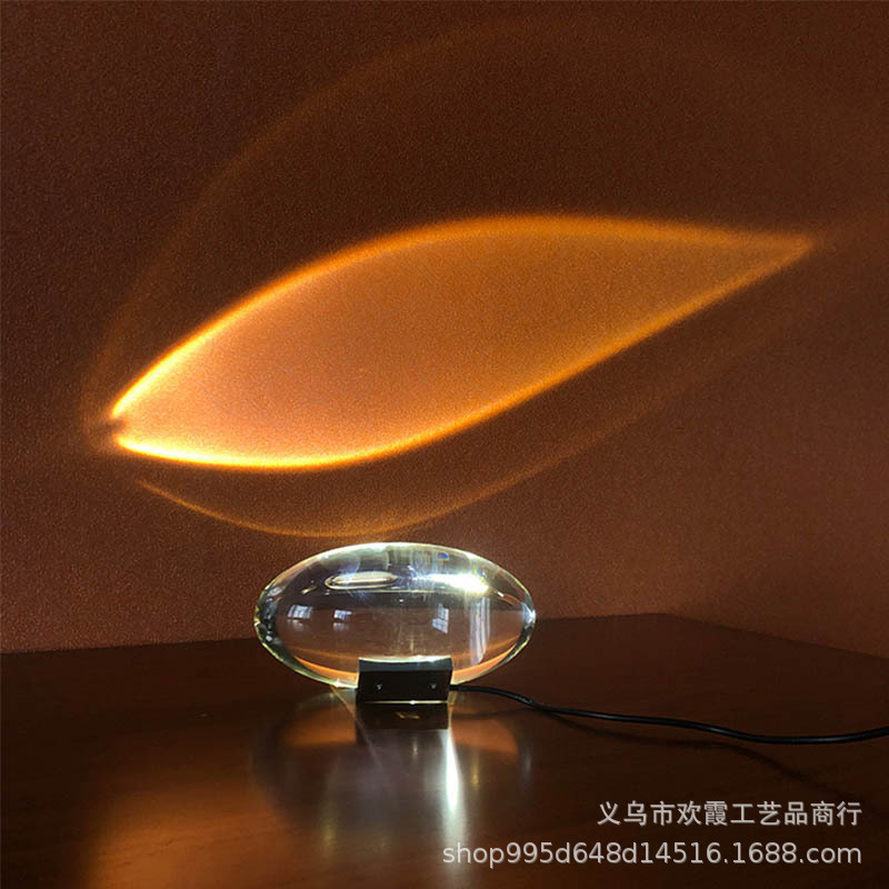 天使之眼水晶台灯创意个性卧室床头氛围网红落日夕阳红投影装饰灯详情2