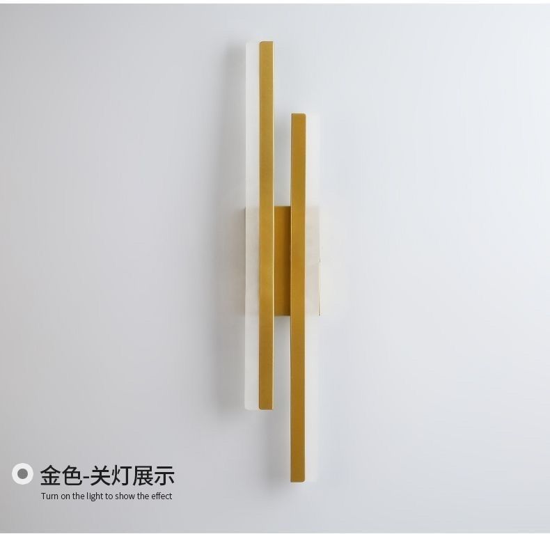网红现代简约新款风格房间壁灯主卧床头灯极简壁灯压克力长条灯详情7