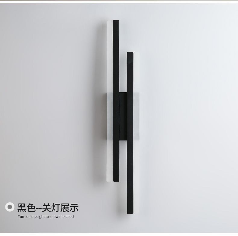 网红现代简约新款风格房间壁灯主卧床头灯极简壁灯压克力长条灯详情5