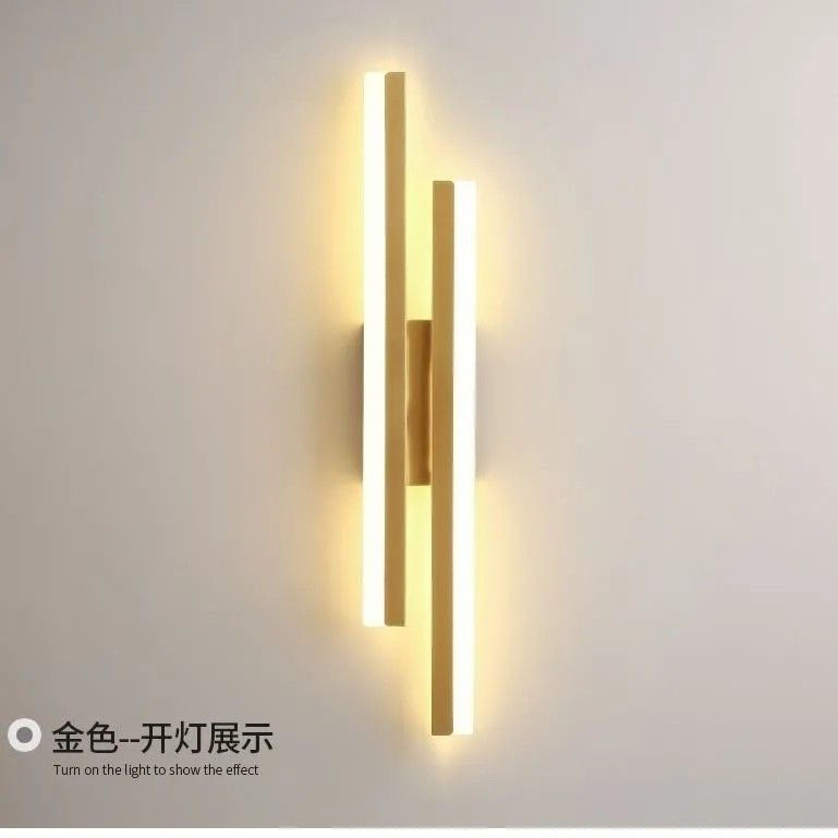 网红现代简约新款风格房间壁灯主卧床头灯极简壁灯压克力长条灯详情2