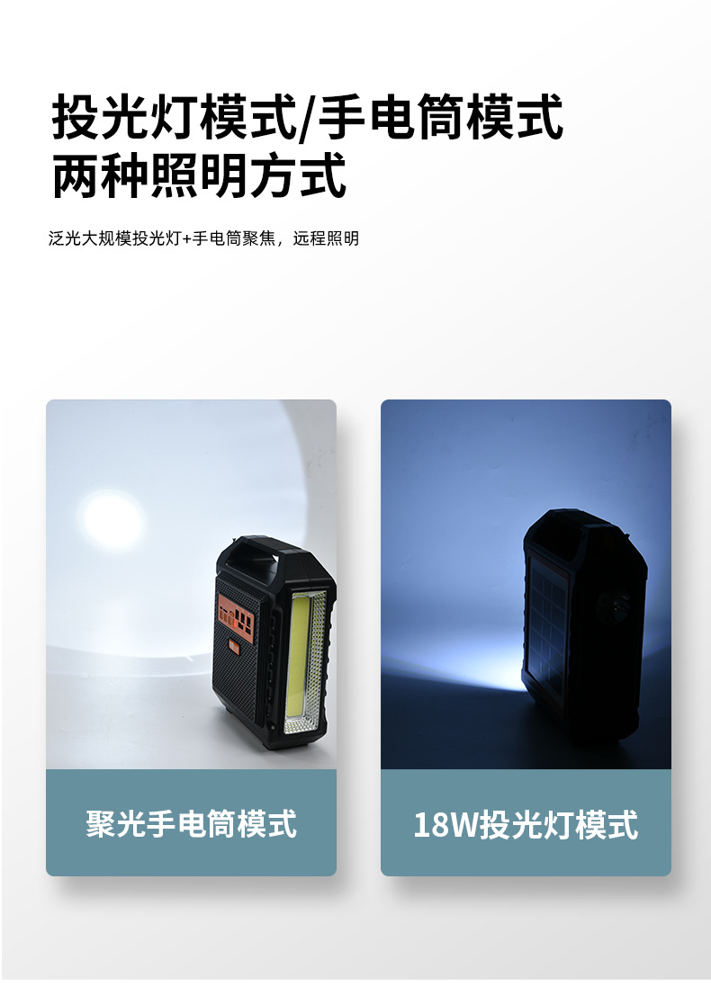 便携式太阳能多功能手提灯户外露营灯可充电应急灯批发详情8