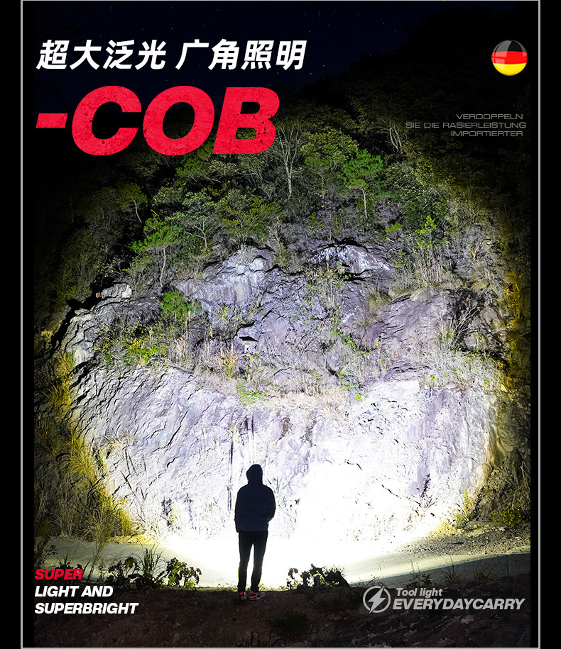 路遥新款大容量太阳能钥匙扣灯户外野营应急USB便携式COB工作灯详情13