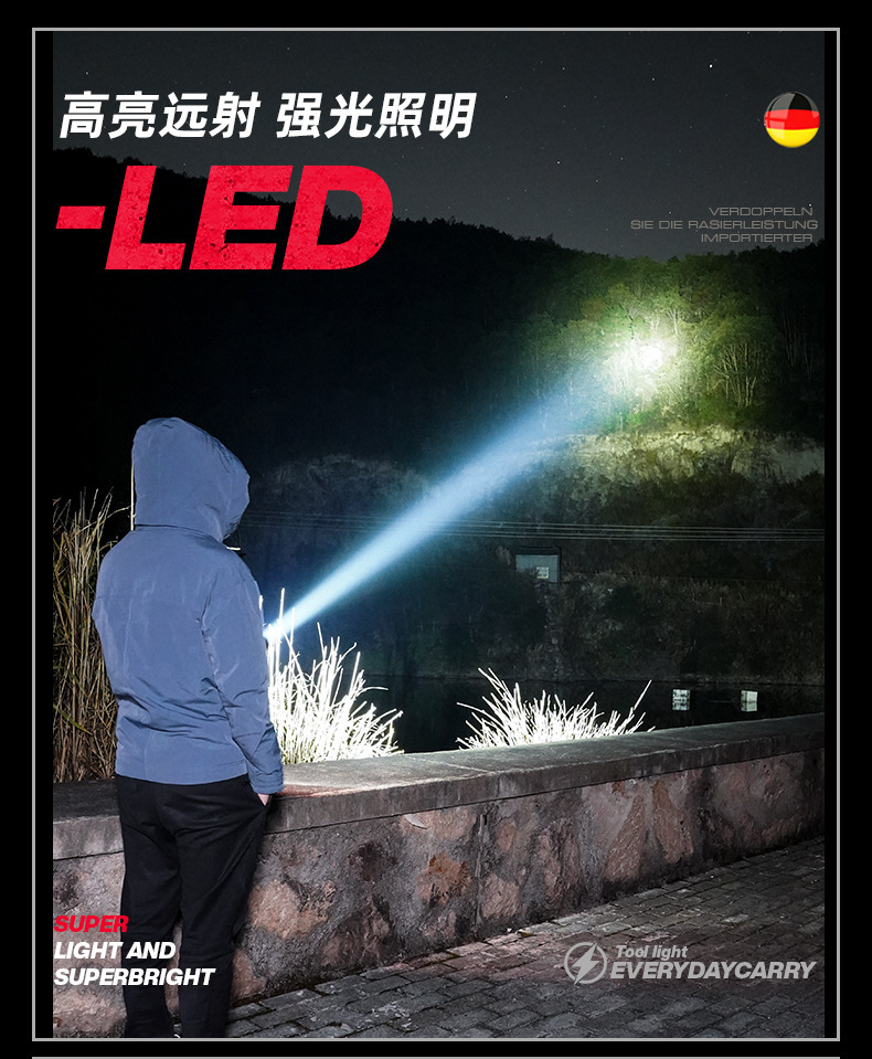 路遥新款大容量太阳能钥匙扣灯户外野营应急USB便携式COB工作灯详情12