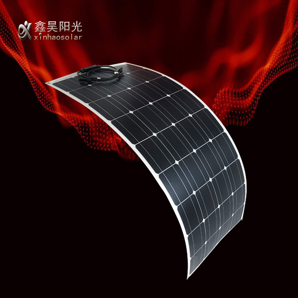 跨境热卖柔性光伏充电板160W100W可弯曲轻薄便携车顶船用太阳能板详情2