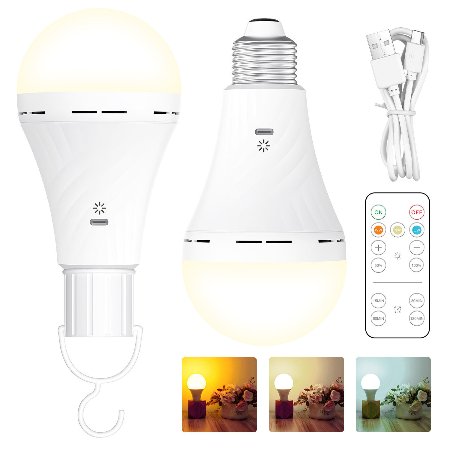 LED应急球泡灯户外露营夜市摆摊灯家用停电应急照明灯E27螺灯泡详情1