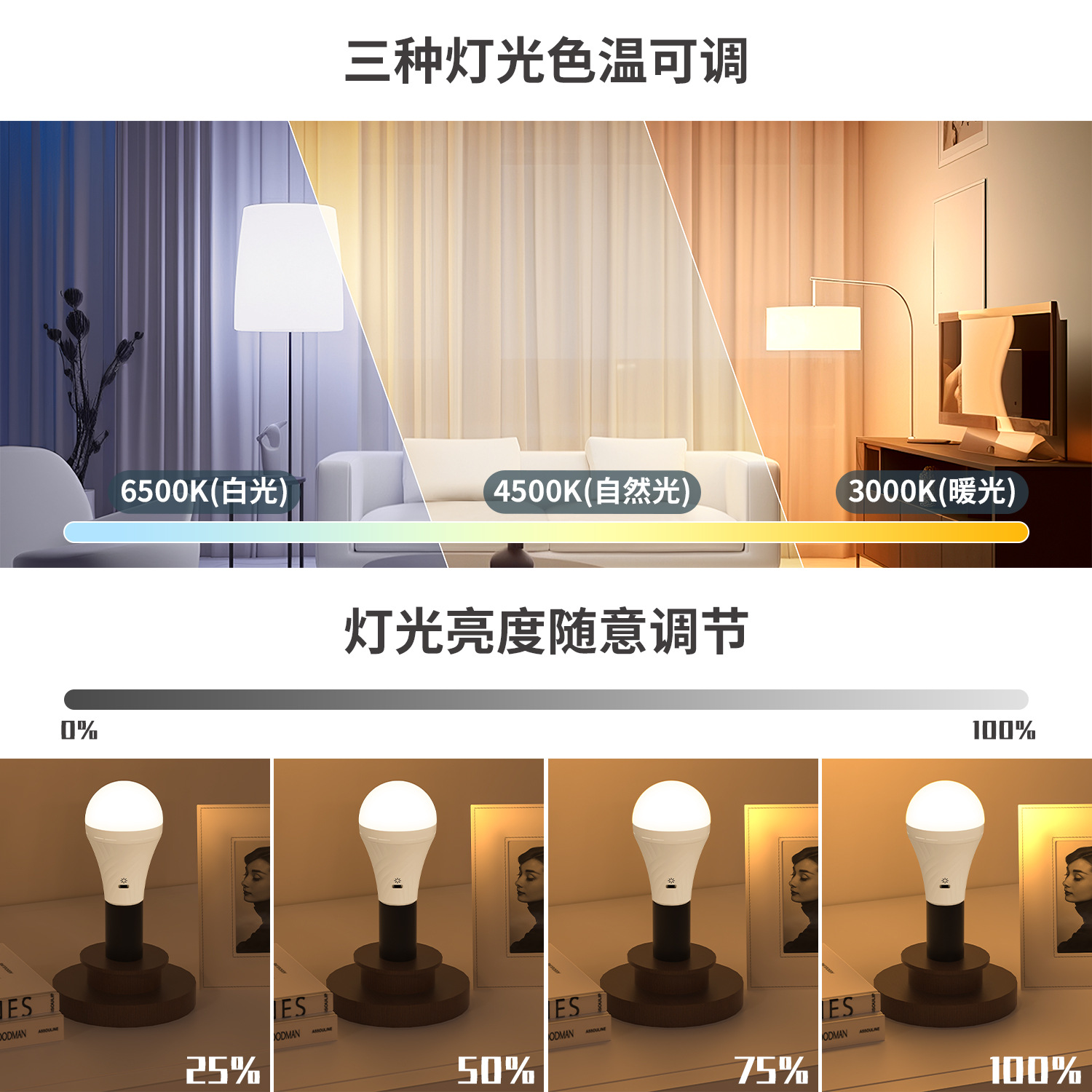 LED应急球泡灯户外露营夜市摆摊灯家用停电应急照明灯E27螺灯泡详情2