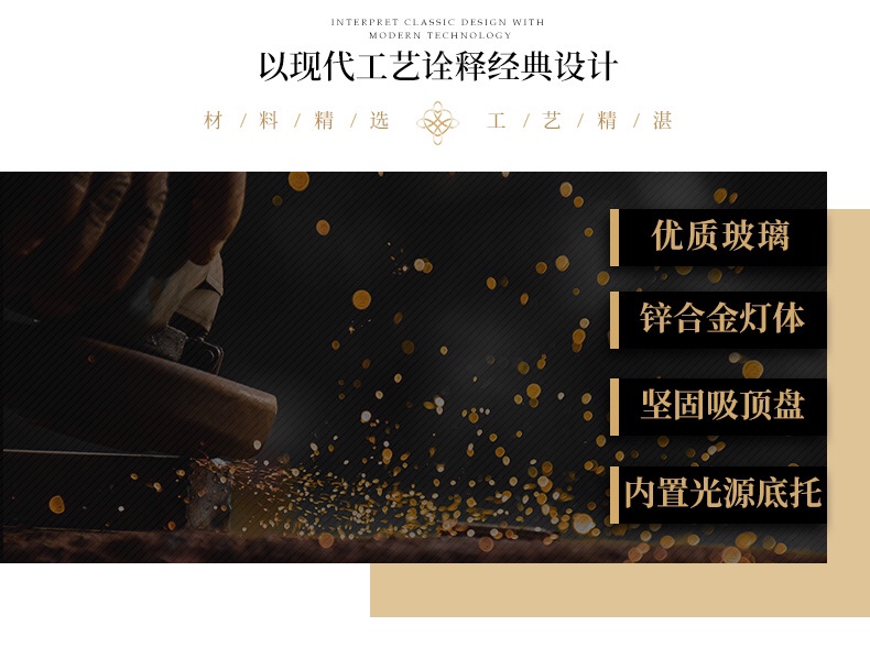 木林森春季新品加州星光锌合金玻璃北欧极简3头吊灯详情2