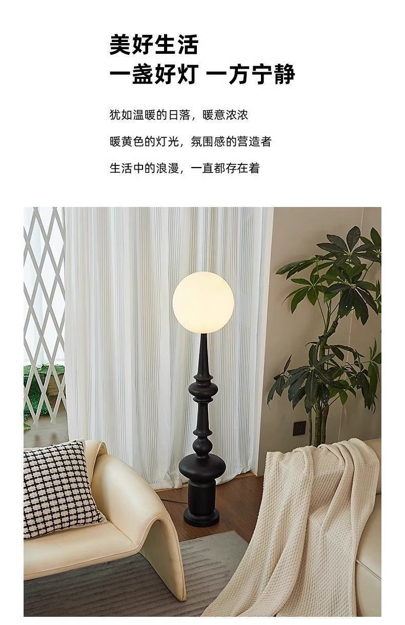 意式复古设计罗马柱落地灯客厅沙发旁卧室中古装饰台灯创意立式灯详情7
