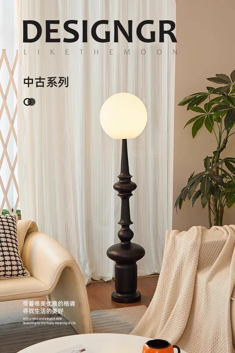 意式复古设计罗马柱落地灯客厅沙发旁卧室中古装饰台灯创意立式灯详情5