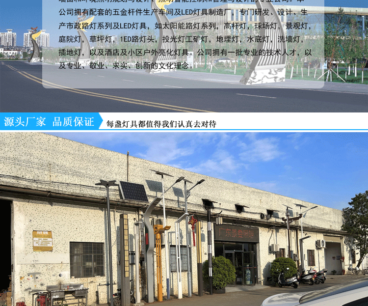 新农村太阳能5米6米路灯超亮大功率通宵亮灯家用市政100W LED路灯详情2