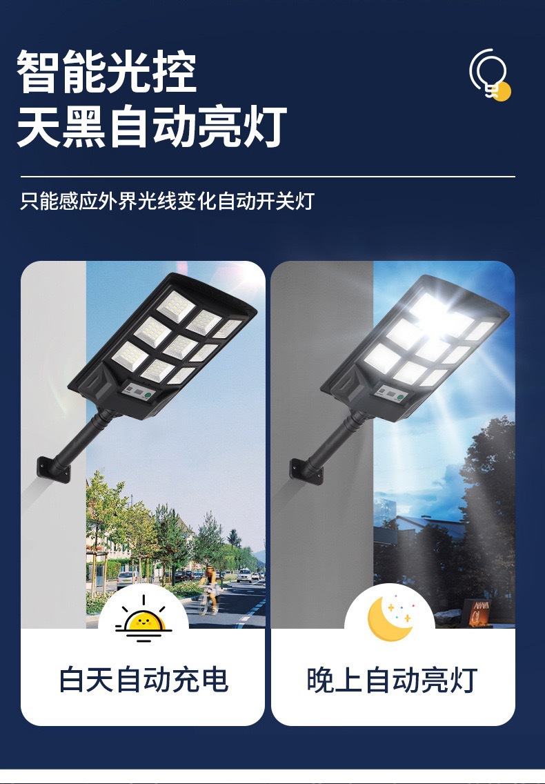长苏私模太阳能灯三面发光防水庭院灯室外壁灯亚马逊爆款太阳能灯详情7