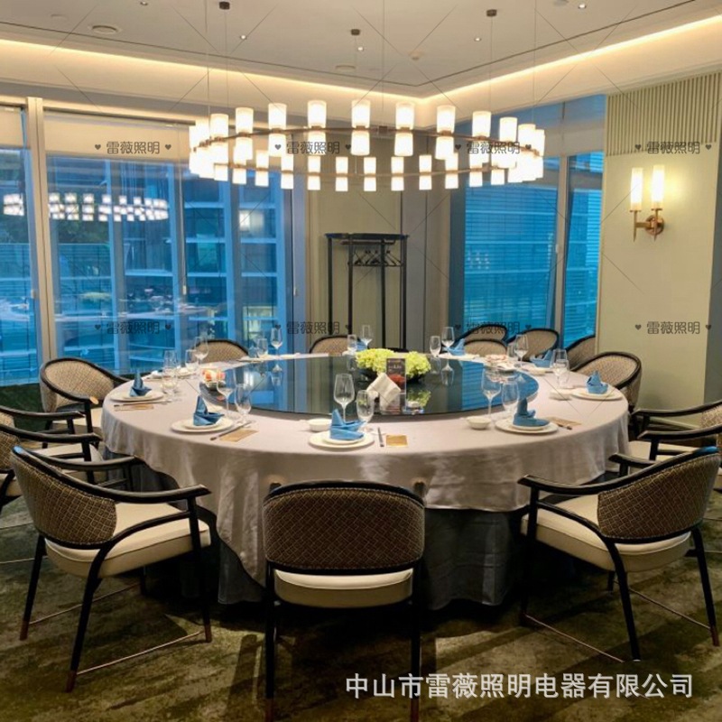 现代新中式餐厅大吊灯会所餐饮饭店包厢酒店包房吊灯中西餐厅吊灯详情3