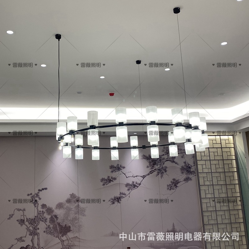 现代新中式餐厅大吊灯会所餐饮饭店包厢酒店包房吊灯中西餐厅吊灯详情16