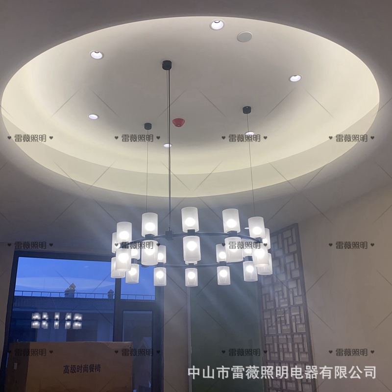 现代新中式餐厅大吊灯会所餐饮饭店包厢酒店包房吊灯中西餐厅吊灯详情15