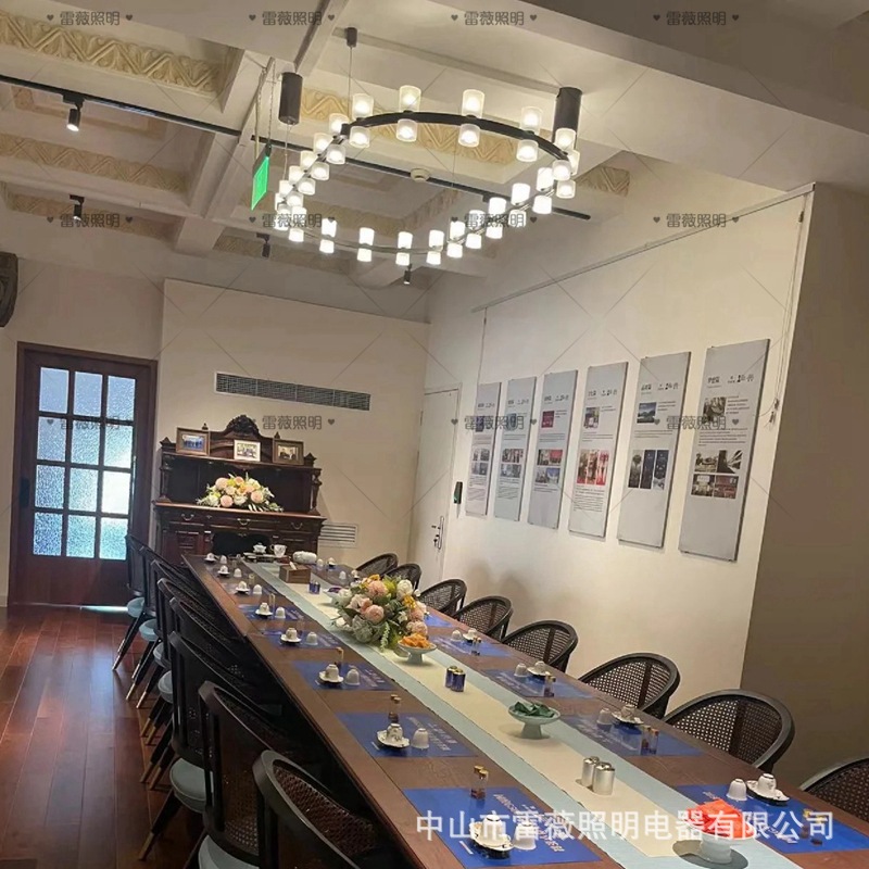 现代新中式餐厅大吊灯会所餐饮饭店包厢酒店包房吊灯中西餐厅吊灯详情18