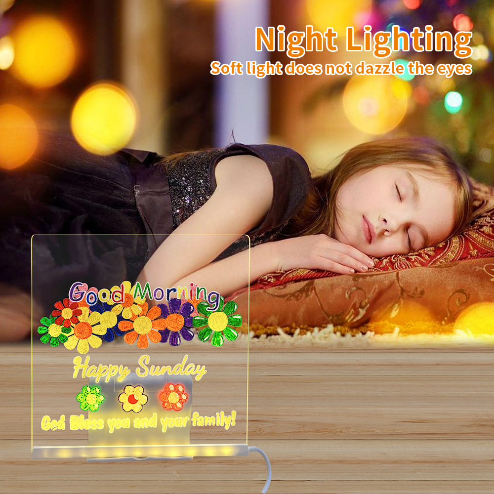 LED氛围小夜灯插电式ins风简约房间桌面摆件绘画互动小礼品详情4