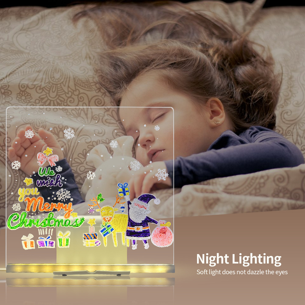 LED氛围小夜灯插电式ins风简约房间桌面摆件绘画互动小礼品详情5