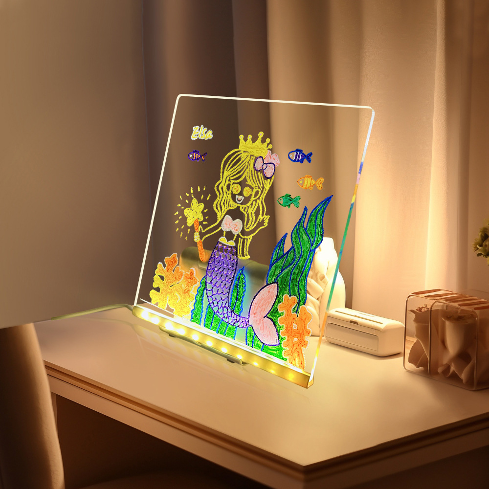 LED氛围小夜灯插电式ins风简约房间桌面摆件绘画互动小礼品详情6