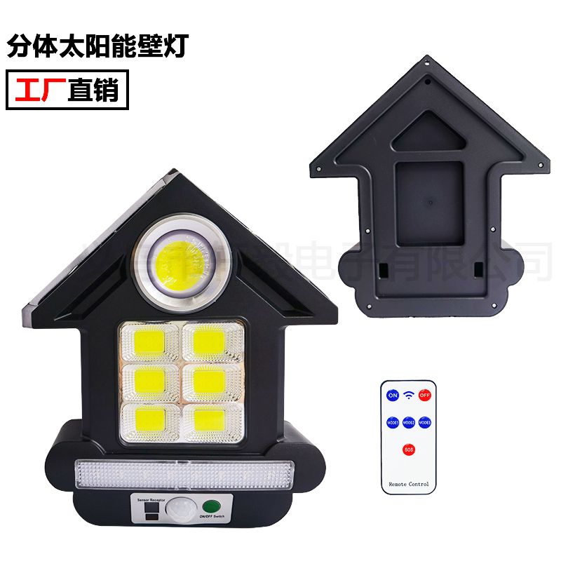  新款太阳能户外LED庭院壁灯人体感应花园露台车库门防雨安全路灯详情5