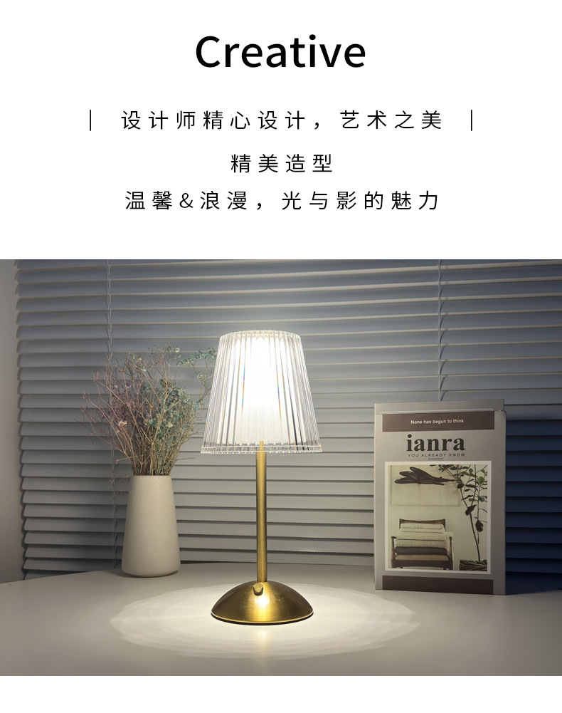 跨境爆款led台灯简约复古咖啡厅氛围灯桌灯触摸usb充电酒吧台灯详情4