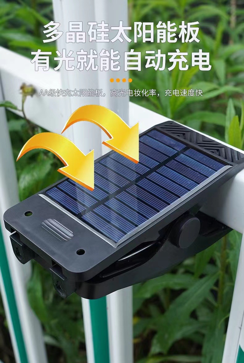 跨境新款太阳能灯太阳能夹子灯露营灯家用花园庭院灯户外 感应壁详情4