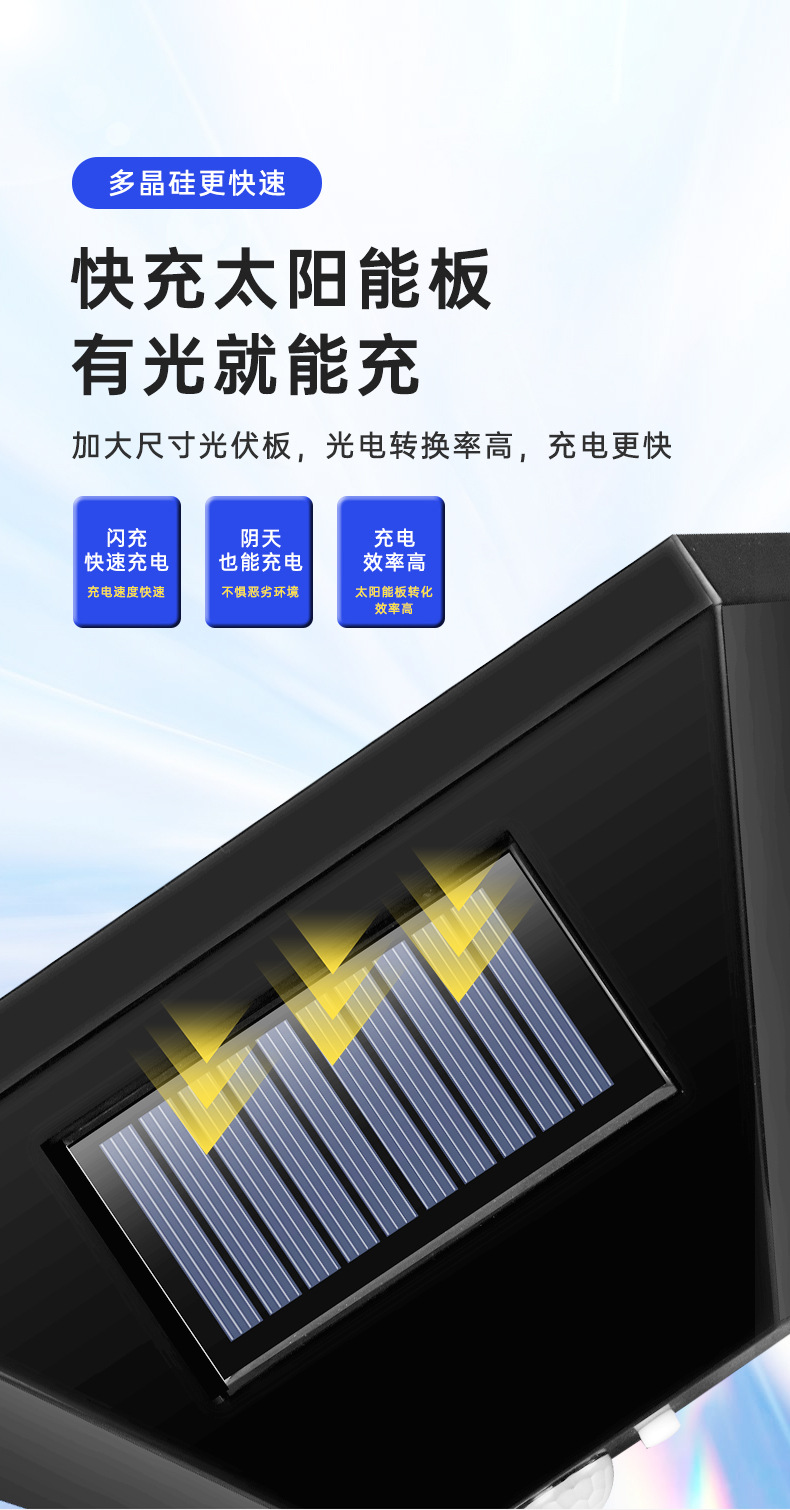 厂家供应太阳能人体感应壁灯 钻石造型感应太阳能灯YU-1008太阳能板庭院灯Lighter灯具灯饰详情11