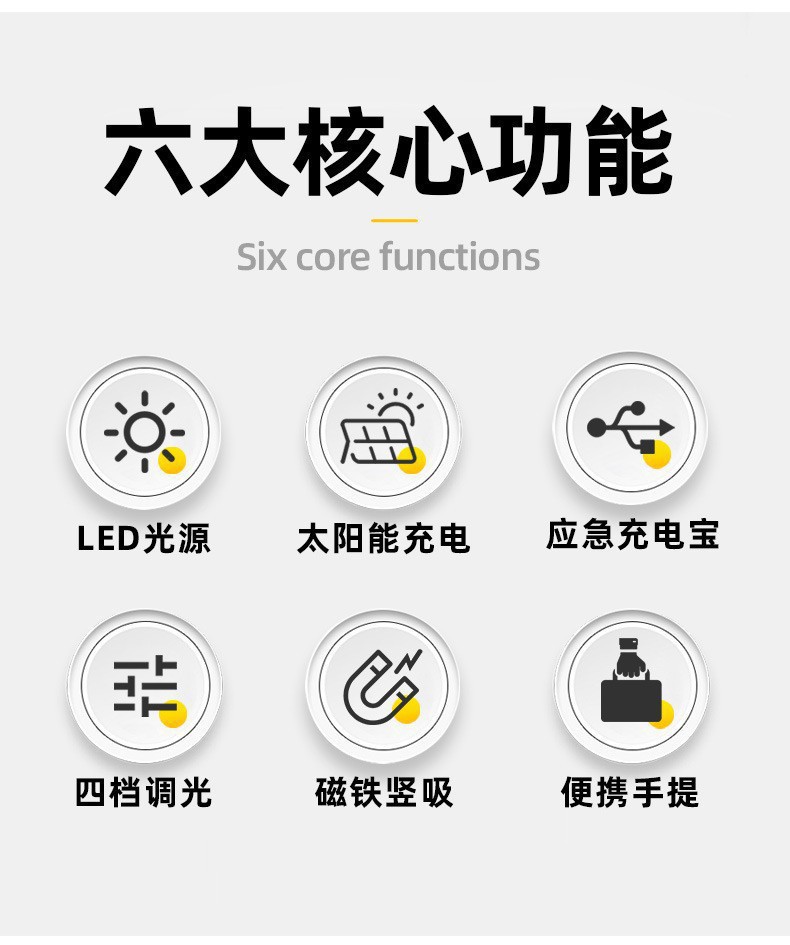 led太阳能充电灯户外太阳能投光灯超亮应急灯防水手提磁吸露营灯详情2