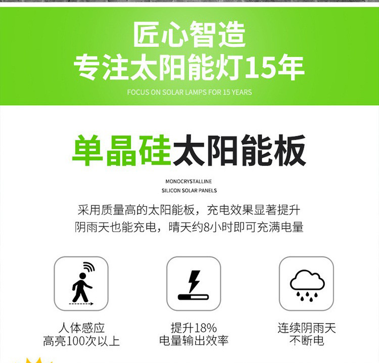 太阳能感应壁灯20LED庭院灯 家用户外防水太阳能墙灯道路照明壁灯详情8