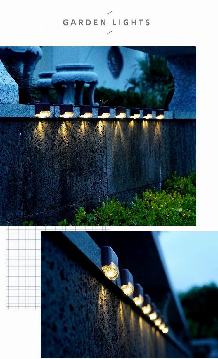 太阳能庭院灯装饰照明灯楼梯家用室外院子台阶壁灯防水户外感应灯详情5