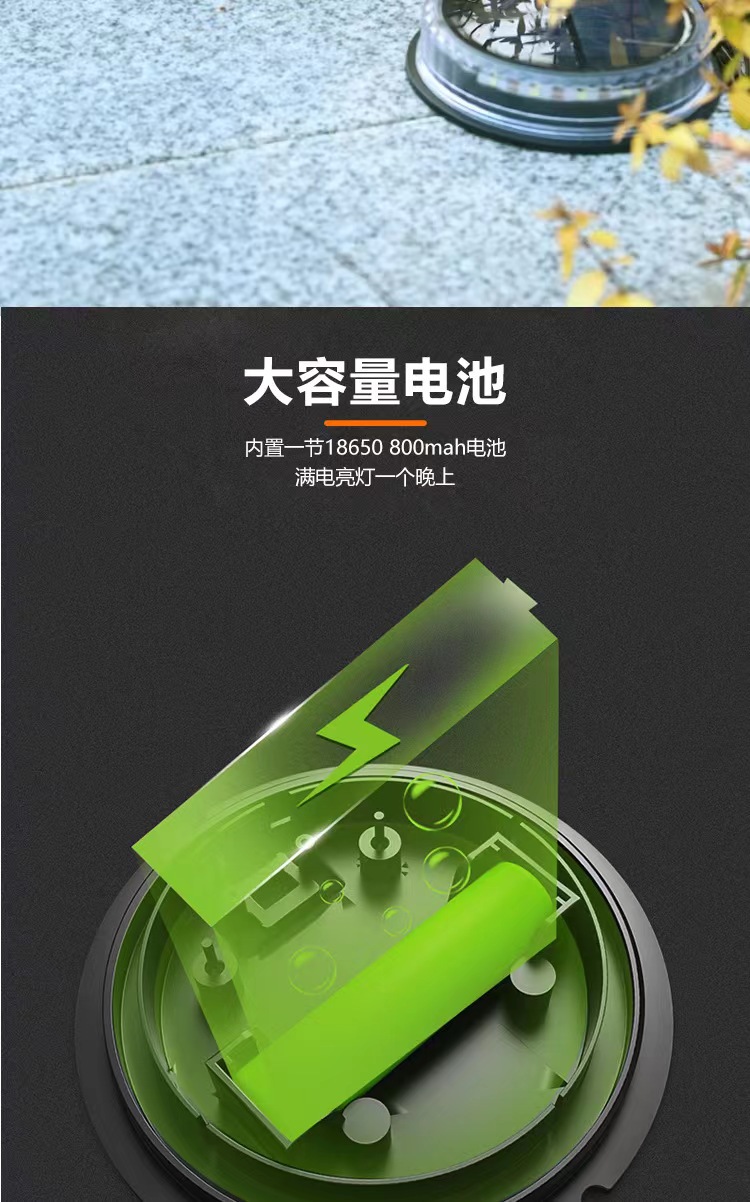 太阳能防水地埋灯17LED圆形草坪灯庭院花园装饰灯景观灯实用路灯详情4