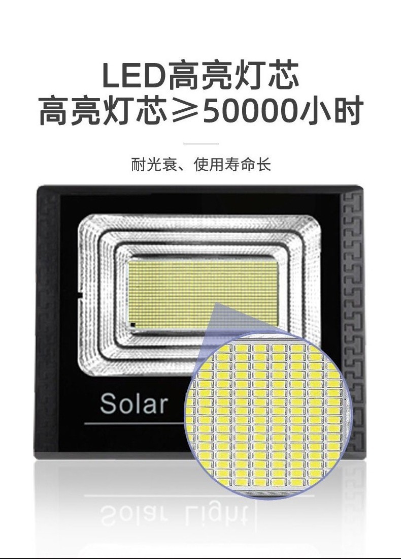 太阳能投光灯家用户外庭院灯新农村光伏led路灯大功率超亮防水灯详情9