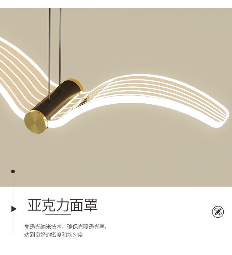 餐厅吊灯轻奢北欧吧台灯售楼部酒店大堂前台灯海鸥吊线灯工装灯具详情16
