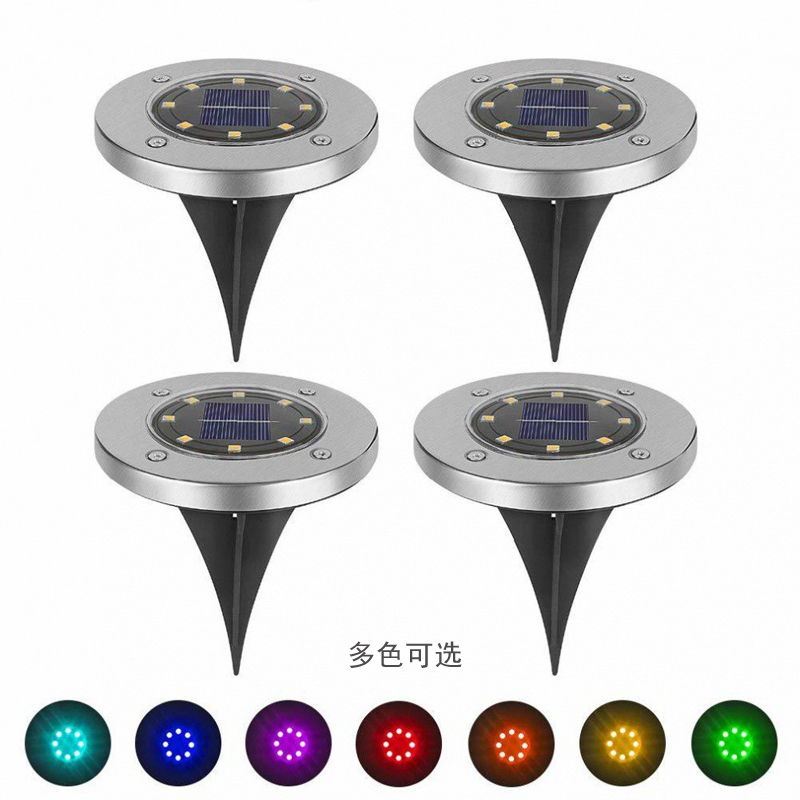 太阳能8LED地埋灯户外庭院灯草坪灯感应式地插灯智能光控地埋灯插地灯埋地景观灯详情10