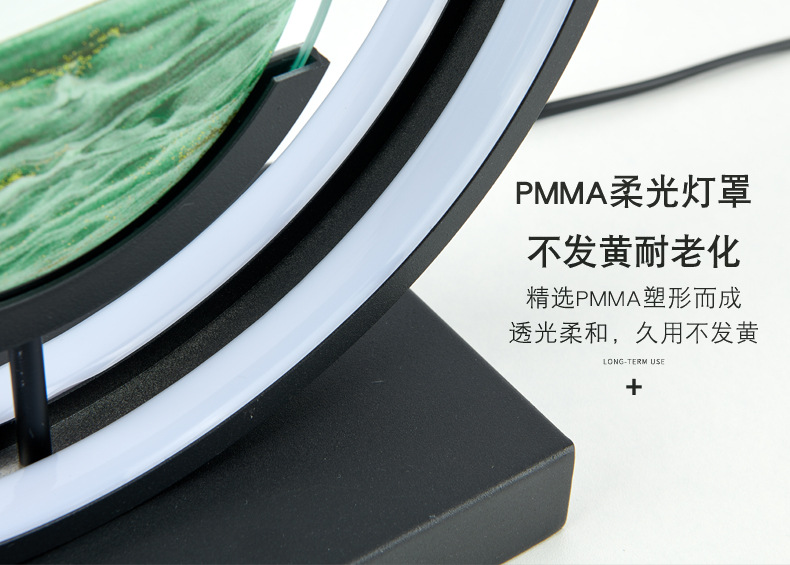国潮床头灯流沙画台灯新款台灯超亮夜灯卧室灯中国风装饰玻璃沙漏台灯详情20