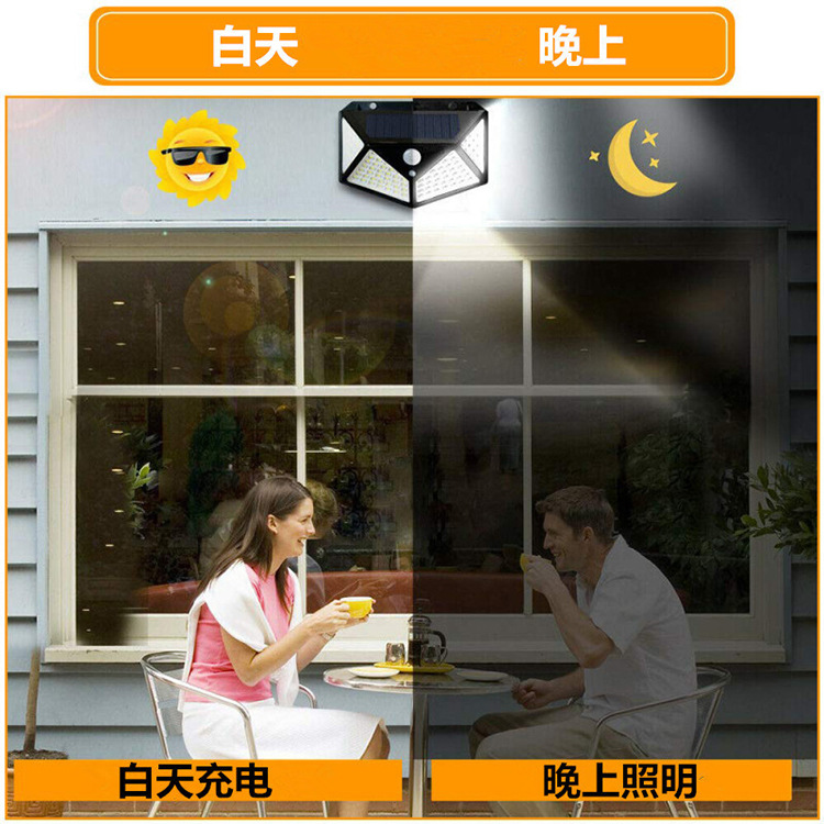 太阳能灯户外庭院感应路灯LED充电照明灯家用花园防水太阳能壁灯详情2